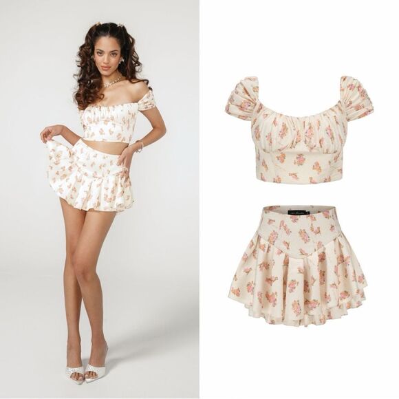 Nana Jacqueline Ariella Satin Set (Yellow) - Picture 1 of 12